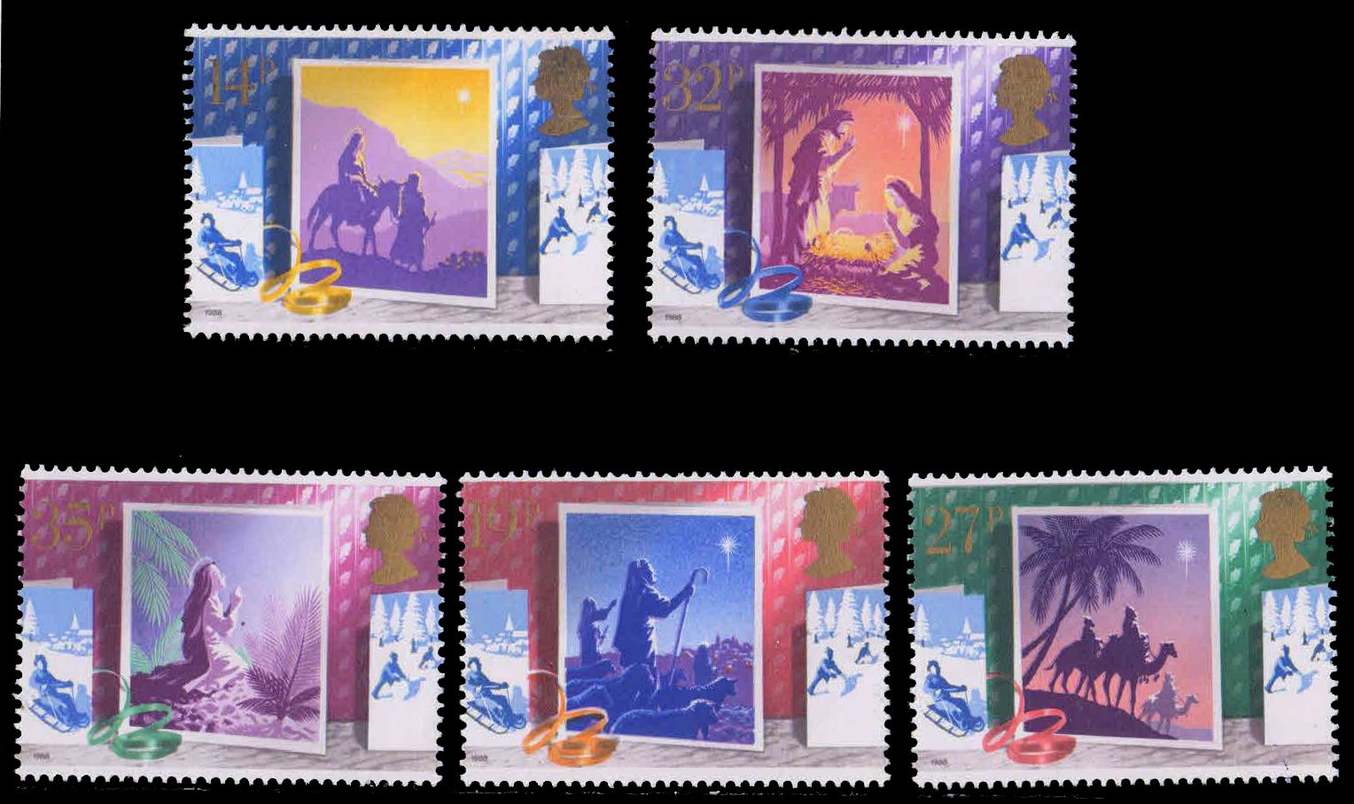 GREAT BRITAIN 1988-Christmas, Set of 4, MNH, S.G. 1414-1418