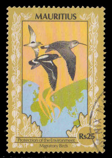MAURITIUS 1989-Migratory Birds & Map, Protection of the Environment, 1 Value, Used, Cat � 3-S.G. 817