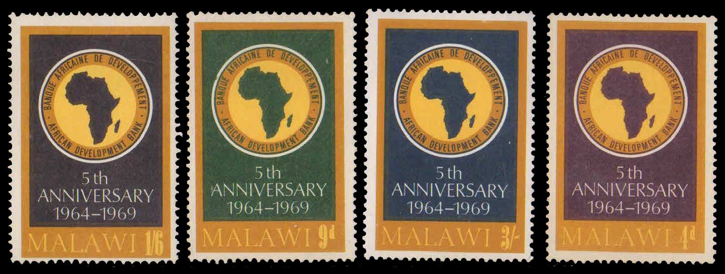 MALAWI 1969-5th Anniv. of African Development Bank, Set of 4, MNH, S.G. 334-337