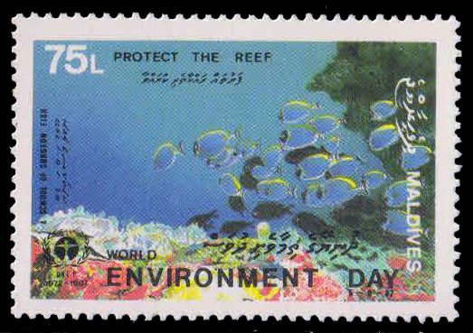 MALDIVE ISLAND 1988-World Environment Day, Coral Reef-Fish, 1 Value, MNH, S.G. 1275