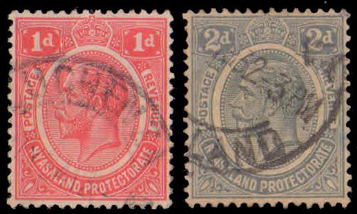 NYASALAND PROTECTORATE 1913-King George V-2 Different-Old-Used