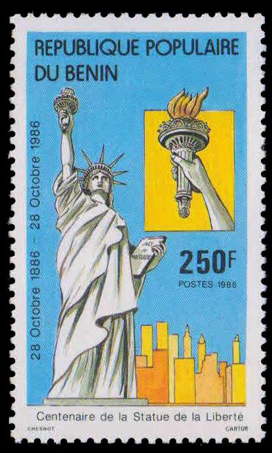 BENIN 1986-Cent. of Statue of Liberty, Statue & Buildings, 1 Value, MNH, S.G. 1032