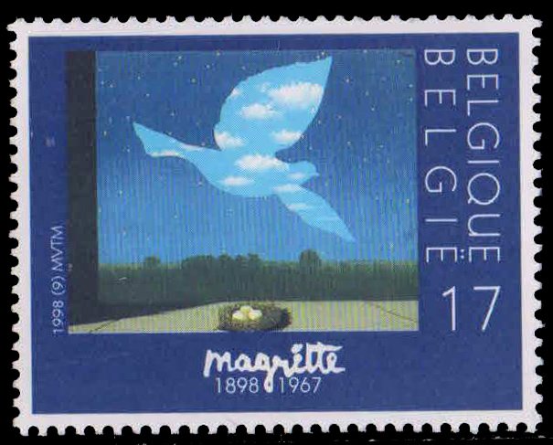 BELGIUM 1998-Painting, The Return, By Artist Rene Ghislain, Magritte (Artist), Bird, Nest, 1 Value, MNH, S.G. 3432-