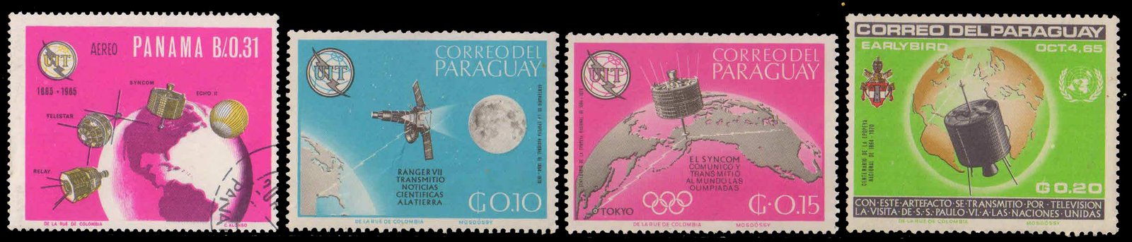 PARAGUAY 1965 - Telecommunication, I.T.U, Set of 4, Mint and Used Stamps