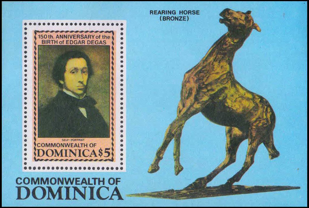 DOMINICA 1984-Edgar Degas (Painter), 150th Birth Anniv. , M/S, MNH, S.G. MS 911