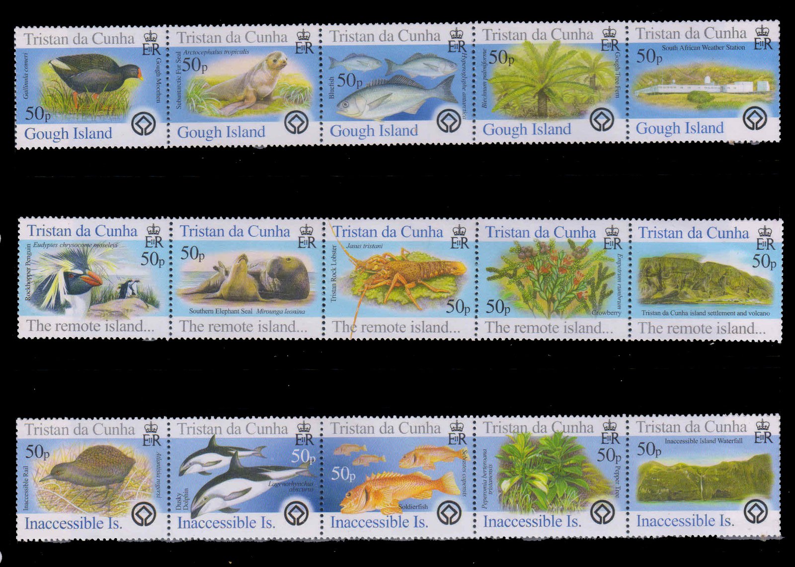 TRISTAN DA CUNHA 2005-Islands, Flora & Fauna-Set of 15 Stamps, MNH, S.G. 818-832-Cat � 30-