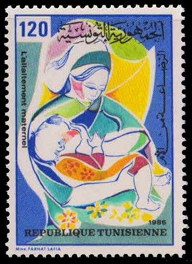 TUNISIA 1986-Mother & Child, Child Survival, 1 Value, MNH, S.G. 1114