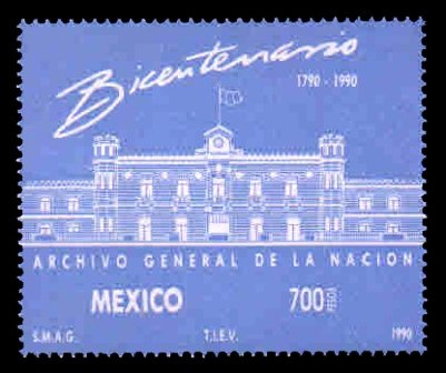 MEXICO 1990 - Bicent of National Archive. 1 Value, MNH S.G. 1954