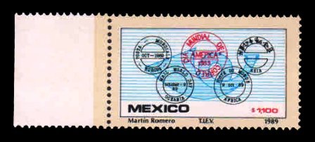MEXICO 1989 - World Post Day. Post Harm and Cancellations. 1 Value, MNH S.G. 1937.