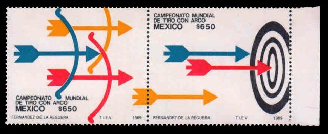 MEXICO 1989 - World Archery Championship. Switzerland. Setenant Pair, MNH S.G. 1929-30. Cat � 5.50