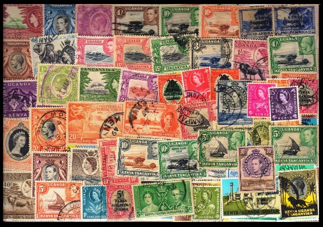 KENYA-UGANDA-TANZANIA - 115 Different Old Only, King George V & VI, Queen Elizabeth Thematic Stamps. Mostly Used