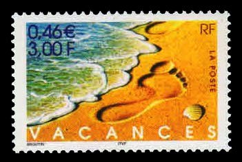 FRANCE 2001 - Footprint in Sands, Greetings Stamps, Holidays. 1 Value. MNH S.G. 3736