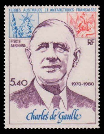 FRENCH SOUTHERN & ANTARCTIC TERRITORIES 1980 - Charles De Gaulle. 10th Death Anniversary. 1 Value MNH. S.G. 148. Cat � 12.00