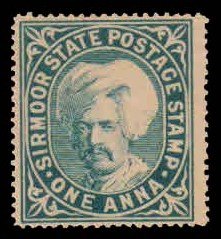 SIRMOOR 1885 - Raja Shamsher Prakash. 1 Anna Bright Blue. 1 Value Mint. S.G. 8. Cat � 6.50