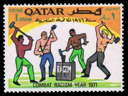 QATAR 1971 - Hammering Racism. Racial Equality Year. 1 Value MNH. S.G. 370 