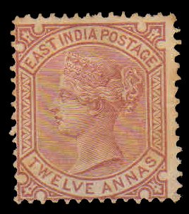 INDIA 1876 - Queen Victoria. 12 AS. Venetian Red.  1 Value Used. S.G. 82. Cat £ 42