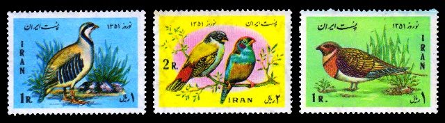 IRAN 1972 - New Year Festival. Birds. Set of 3. S.G. 1705-07. MNH
