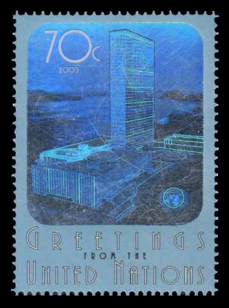 UNITED NATIONS 2003 - U N Headquarters. New York. Hologram, Unusual. 1 Value MNH
