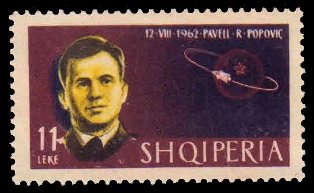 ALBANIA 1963 - Popovich, Soviet Cosmonauts. Space. 1 Value Mint G/W Stamp. S.G. 766. Cat � 3.25