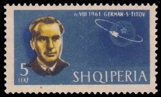 ALBANIA 1963 - Titov, Soviet Cosmonaut. Space. 1 Value Mint Gum Wash Stamp. S.G. 764