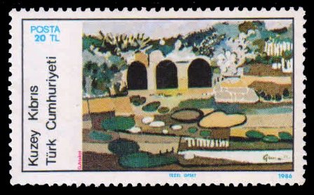 TURKISH CYPRIOT POSTS 1986 - House with Arches,  Painting by Gouen Atakoi. 1 Value MNH Stamps. S.G. 185