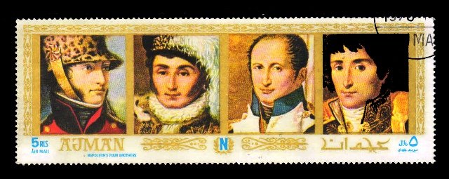 AJMAN 1970 - Birth Bicent. Napoleon Bonaparte. Napoleons Four Brothers. Extra Large Stamp. Cancelled