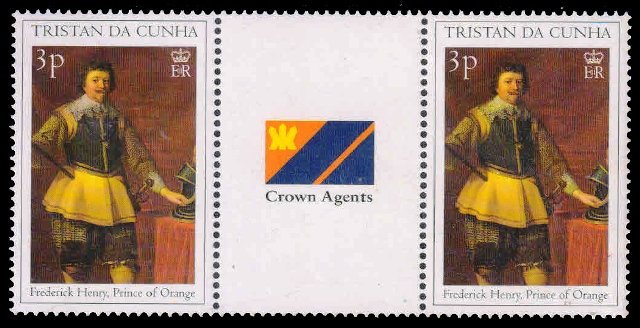 TRISTAN DA CUNHA 2000 - Frederick Henry. Prince of Orange Royal Family. Horizontal Pair with Gutter Pair. MNH. S.G. 667