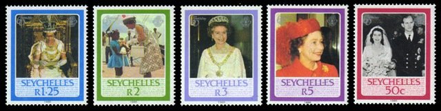 SEYCHELLES 1986 - 60th Birthday of Queen Elizabeth. Royal Family. Set of 5 MNH. S.G. 639-643