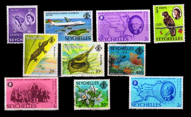 SEYCHELLES - 10 Different Large Thematic Stamps. Mint & Used. Mostly Old