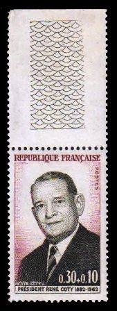 FRANCE 1964 - Poes. Rene Coty, Commemoration. 1 Value with Margin, MNH. S.G. 1636