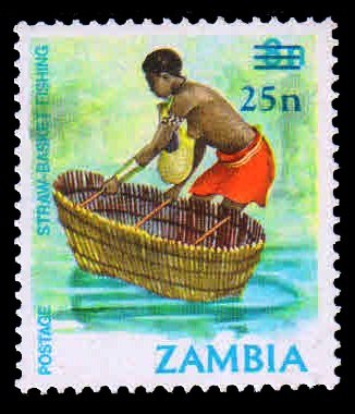 ZAMBIA 1985 - Straw Basket Rishing. 1 Value MNH. S.G. 437