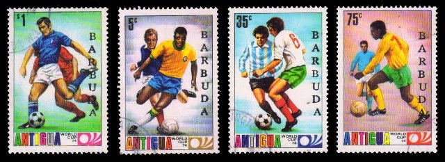 BARBUDA 1974 - World Cup Football Championship. Set of 4 Stamps. Used. S.G. 172-175