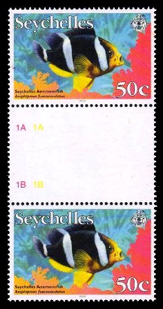 SEYCHELLES 2003 - Anemonefish. Marine Life. Pair with Gutter. MNH Stamps. S.G. 924