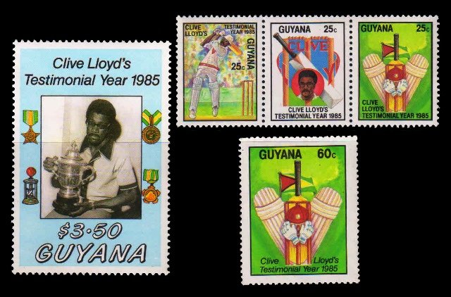 GUYANA 1985 - Cricket. Clive Lloyd Cricketers. Set of 5, MNH. S.G. 1636-1640. Cat £ 4