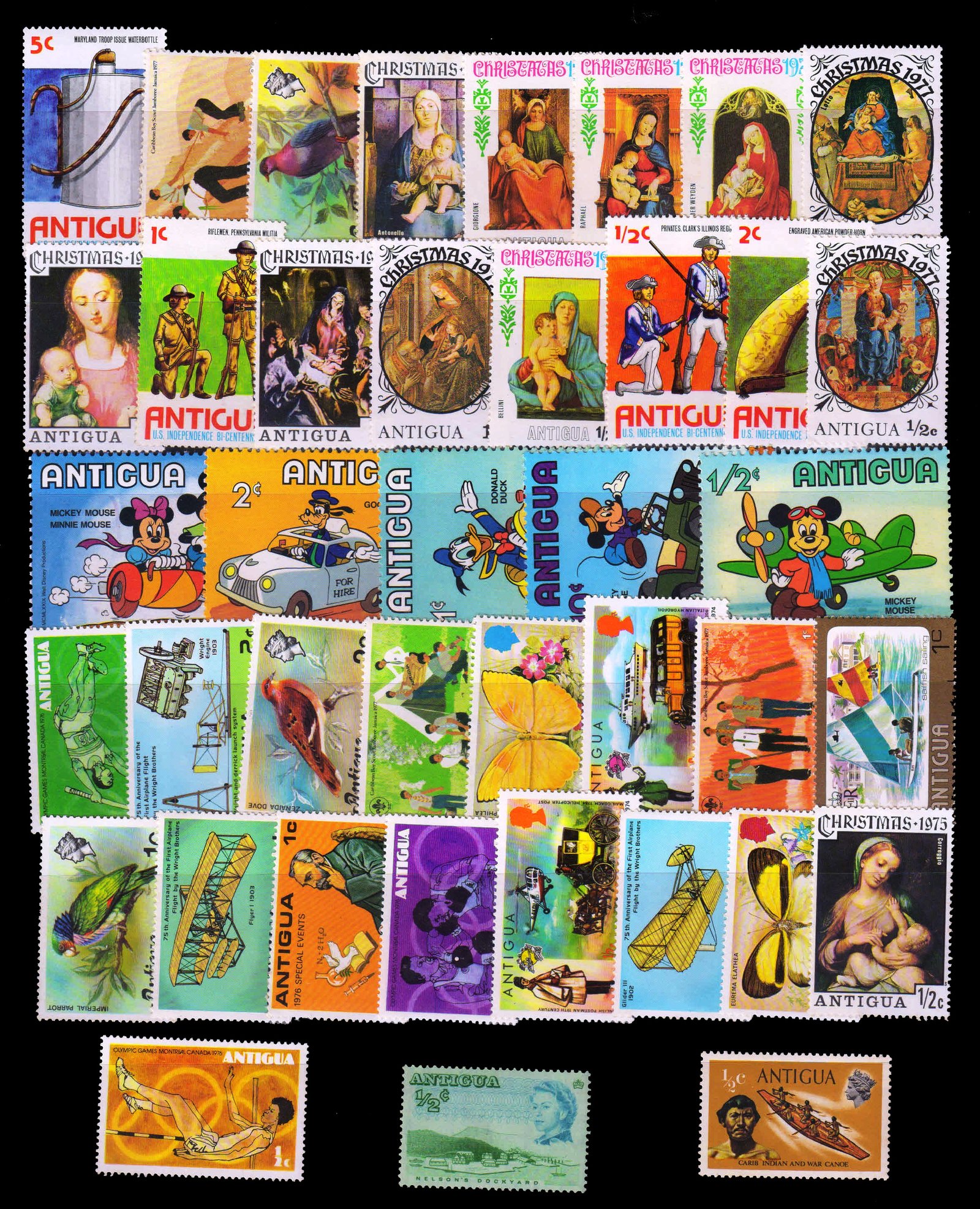 ANTIGUA - 40 Different. Mostly Mint & Large Stamps