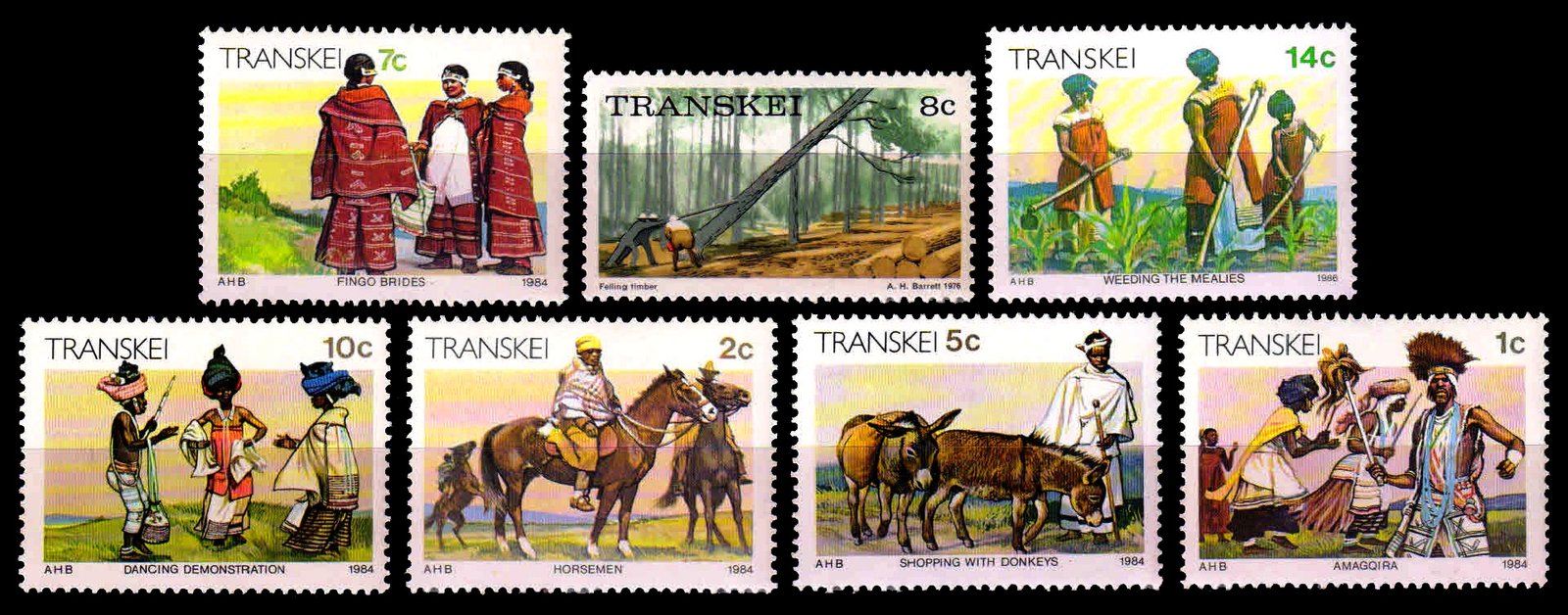 TRANSKEI - 7 Different, Mint Only Large Stamps