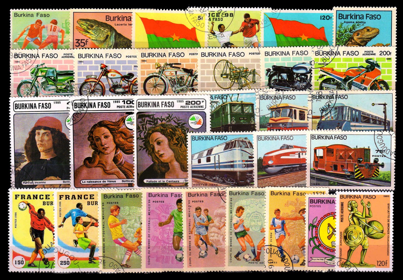 BURKINA FASSO - 30 Different Large Stamps