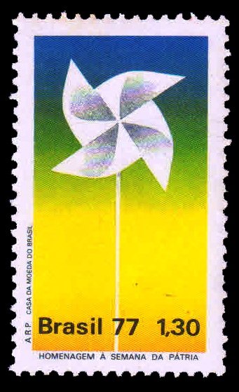 BRAZIL 1977 - National Day. Toy Windmill. 1 Value, MNH. S.G. 1679