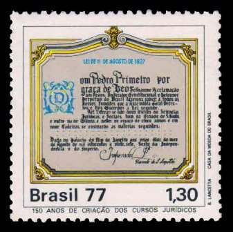 BRAZIL 1977 - 150th Anniversary of Juridical Courses. 1 Value, MNH. S.G. 1672