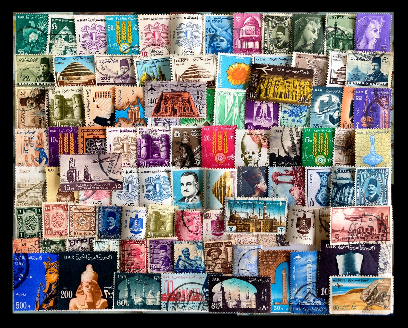 EGYPT - 95 Different. Large & Small. Mostly Old Stamps