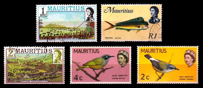 MAURITIUS - 5 Different Mint and Used, Large Stamps