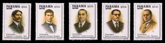 PANAMA 1983 - Famous Personalities of Panama, Writer, Politicians & Educationists, Set of 5 Stamps, MNH. S.G. 1341-45