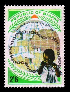 BIAFRA 1969 - Child in Chains and Globe, 2nd Anniversary of Independence, 1 Value, Mint, S.G. 38