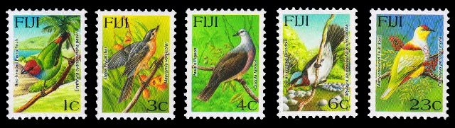 FIJI 1995 - 5 Different, Birds, Parrot, Dove, MNH, S.G. 912-918. Cat £ 4.75