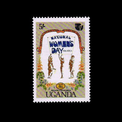 UGANDA 1985 - Women Carrying National Women Day Banner, 1 Value, MNH, S.G. 490