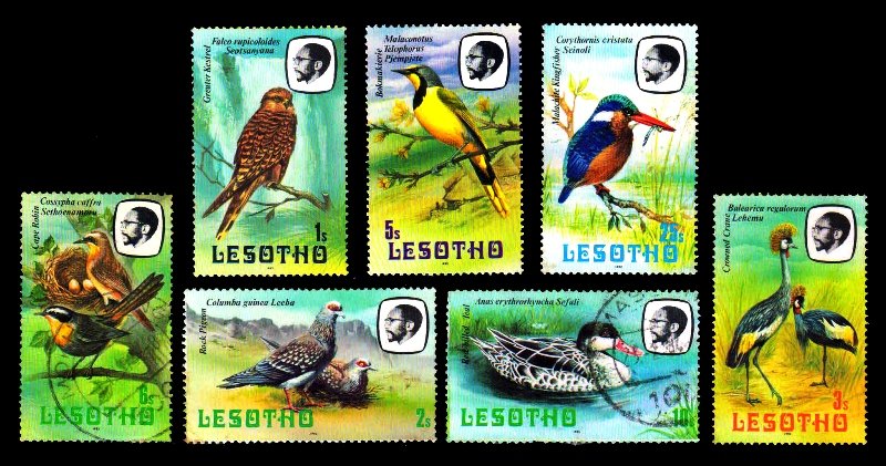 LESOTHO 1981 - Birds, 7 Different Mint and Used Stamps, S.G. 437-440, 504-507