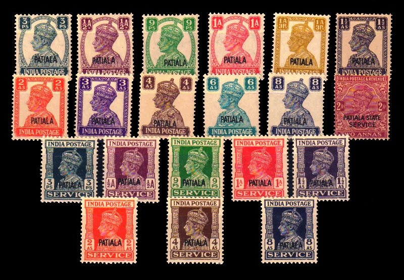 PATIALA STATE - 20 Different Stamps, King George VI, MNH Condition, Cat. Value � 50
