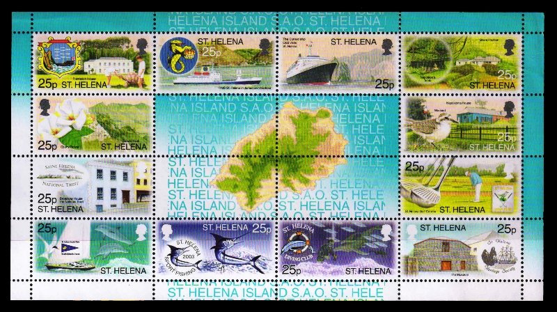 ST. HELENA 2003 - Tourism, Sheet of 12 Stamps, MNH, S.G. 877-888, Cat. Value £ 15