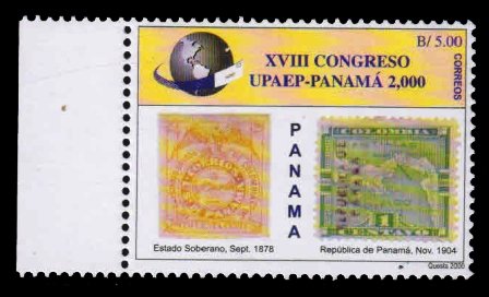 PANAMA 2001 - 18th UPAEP Congress, Old Panama Stamps On Stamps, 1 Value MNH Stamp, S.G. 1656, Cat. £ 22.00