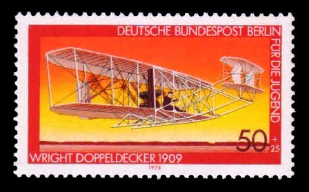 BERLIN GERMANY 1978 - Wright Biplane, Aviation History, 1 Value, MNH, S.G. 549, Cat. � 1.2